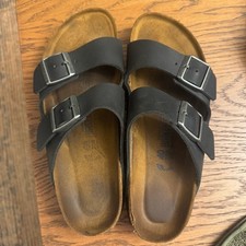 Birkenstock Brown Footbed black oiled Arizona Sandal boho leather slide