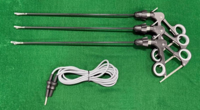3pc Laparoscopic Monopolar Grasper 5mmx330mm with Cable Reusable Instruments