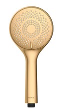 WENKO Duschkopf Watersaving Gold matt, Universal-Handbrause, &Oslash; 11 cm, 3 Strahlar