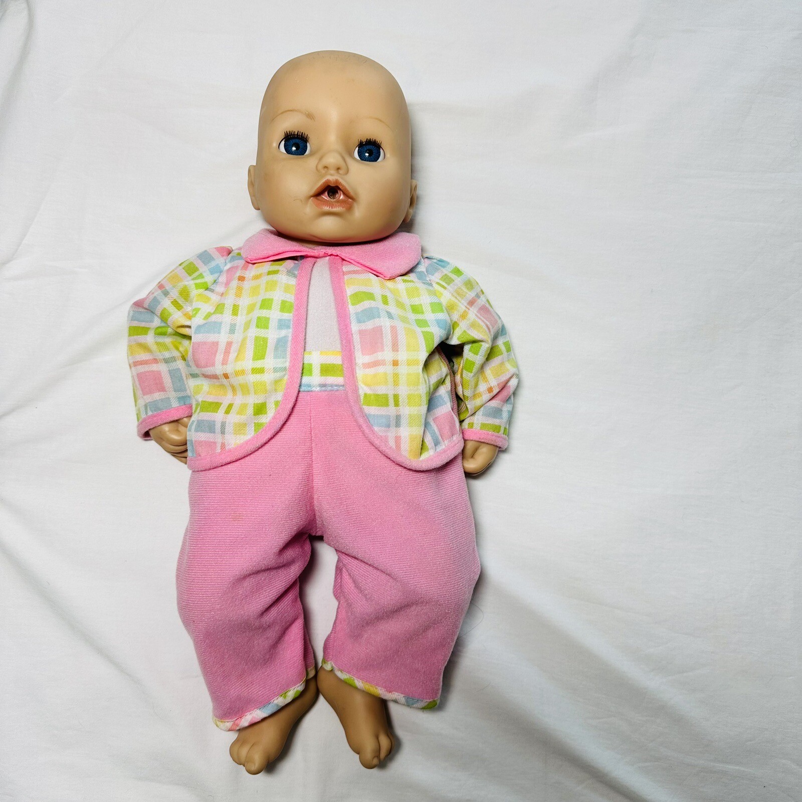 Zapf Baby Annabell Babbles Coos Blinks Sucks Bottle Doll Blue Eyes 17 ...