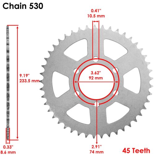 Black O-Ring Drive Chain & Sprockets Kit for Yamaha XJ550 XJ550R 1981 1982 1983 - Picture 4 of 8