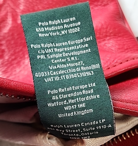 RALPH LAUREN Stockbridge Red Leather Flat Crossbody Bag - Picture 14 of 17