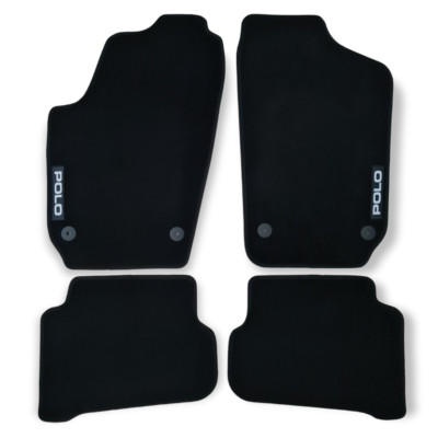 Car Floor Mats Velour For VW Polo Auto Liners Waterproof Black Carpet Rugs New