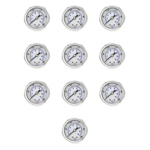 Liquid Filled Back Mount Pressure Gauge with 2" Dial, 0-200 PSI, 1/8" Male NPT - Picture 7 of 8