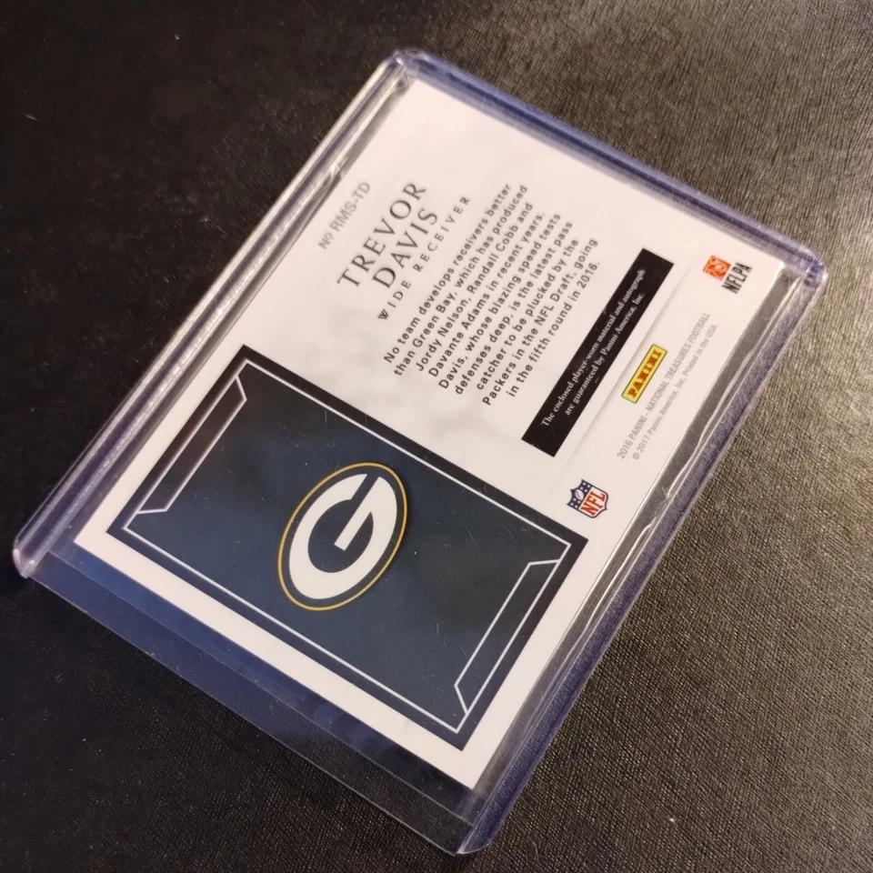 #22/25 Trevor Davis Rookie Patch Auto 2016 National Treasures Cal Packer Raiders - Image 4 of 4