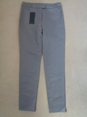 GERRY WEBER BRAND NEW LIGHT BROWN DIAMOND PRINT TROUSERS WITH POCKETS - SIZE 10
