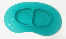 Nuby Teal Sure Grip Miracle Mat Silicone Plate Dish Baby Toddler Two Sided