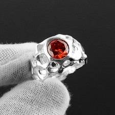 Red Garnet Gemstone Ring, 925 Sterling Silver Jewelry Handmade Ring. All Size,