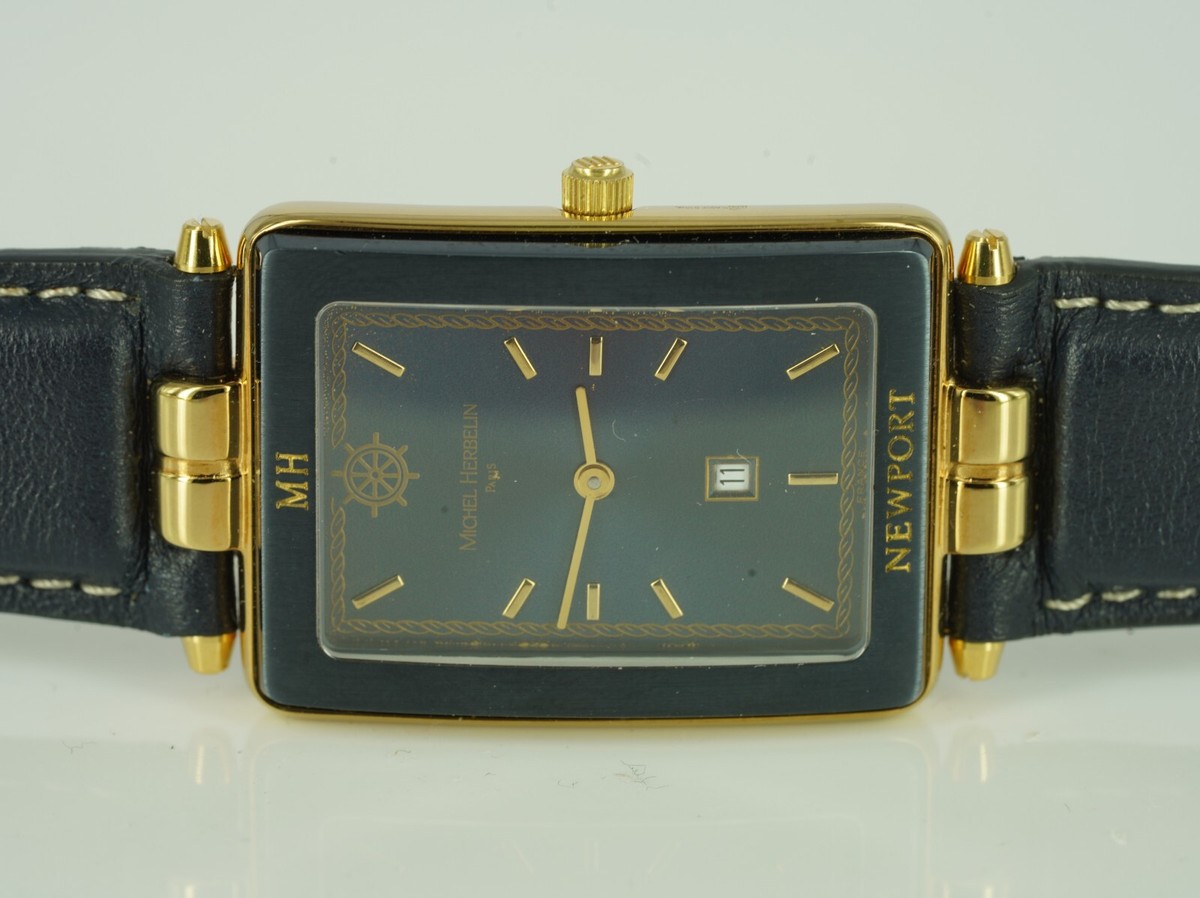 Michel Herbelin Newport HAU Ref ETA Quarz Lederarmband