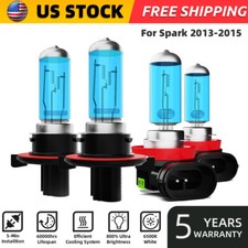 For Chevy Spark 2013-2015 Halogen Headlight Hi/Lo+Fog Light Bulbs Combo 6000K