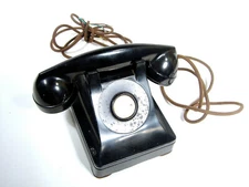 Western Electric Bell System Telephone F1 Dialess Cradle & Handset Black