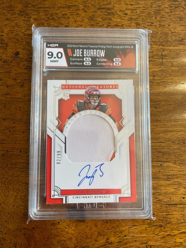 2020 National Treasures Joe Burrow RPA Prodigy 2 Color 2/99 Grade 9.0