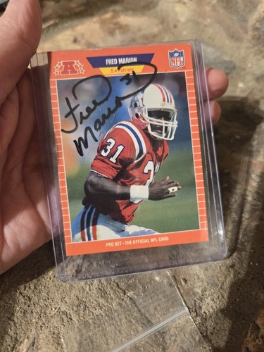 Football Karte Fred Marion signed Autogramm 1989 Pro Set New England Patriots - Bild 2 von 9