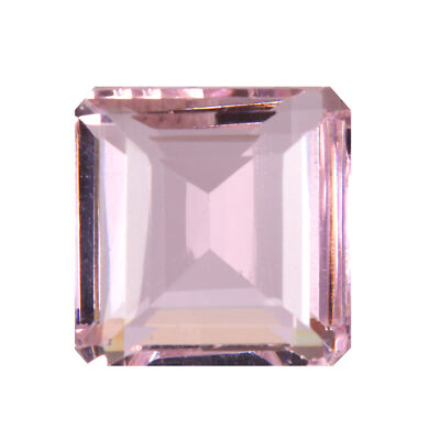 Lab Created Square Cut Hydrothermal Light Pink Topaz 80 Carat for