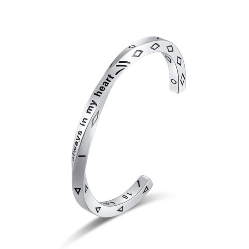 THE MEN THING Domineering Bracelet - Stainless Steel Striped Chain, Lobster Claw Clasp, 7mm Wide, 9 Inch