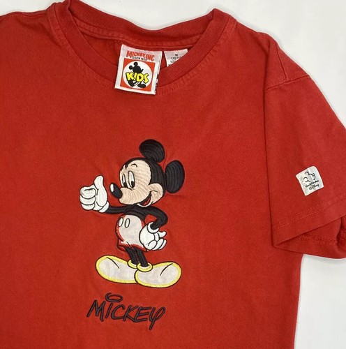 Vintage Disney Mickey INC Kids Shirt Embroidered Mickey Mouse 90s Sz M 10-12