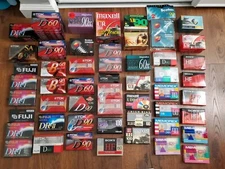Sealed Cassette Tapes HUGE LOT of 91 Maxell TDK Memorex Sony Fuji Radioshack