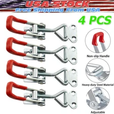 4Pcs Heavy Duty Steel Toggle Latch Catches Adjustable Lock Clamp For Boxes Case