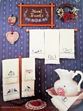 Harriet Tew 029 HAND TOWELS cross stitch 4pg leaflet 1985 Original designs