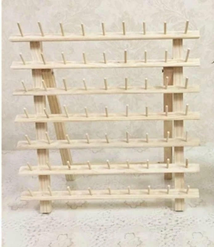 Wood Tailor Rack Spool Sewing Thread Organizer Storage Holder Bobbin Sew - Image 4 of 4