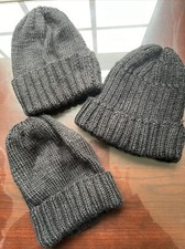 Black Winter Hats Beanie Youth Unisex Set Of 3