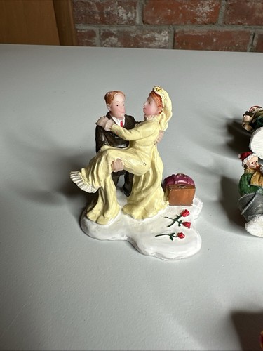 Christmas Holiday Village Figurines Tree stand Bride Groom Carolers Trees Lot 10 - Picture 6 of 13