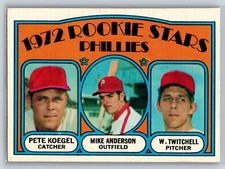 1972 Topps Philadelphia Phillies Rookies Pete Koegel/Mike Anderson/W. Twitchell