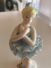 Estatuilla bailarina rubia vintage Brinton MARURI OBRA MAESTRA estatua porcelana de hueso