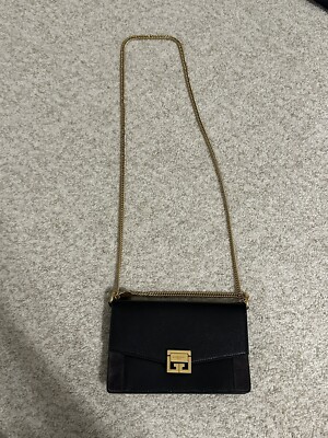 Givenchy GV3 Leather Suede Wallet on Chain Bag Black Mini Givenchy GV3 Leather Suede Wallet on Chain Bag Black Mini