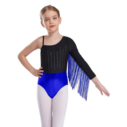 Kids Girls Unitard Performance Rompers Rhinestones Bodysuit Training Leotard - Picture 18 of 34