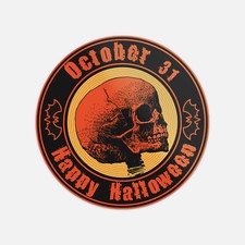 Grunge Happy Halloween Stamp Skull Vinyl Sticker Decal