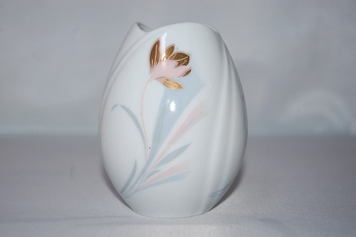 Vase Small 8cm Tulipano Floral Gold Pink Blue Arzberg