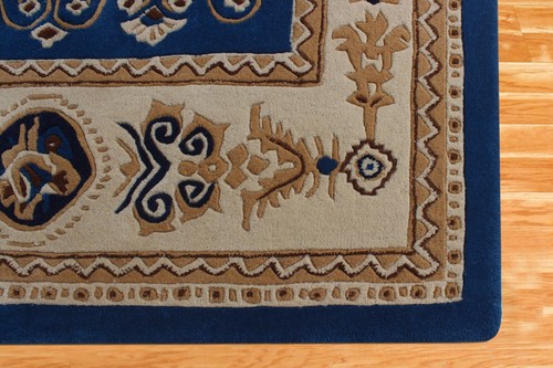 Parisian Hand-Tufted Natural Wool And Silk Area Rug 4x6Oushak Living Room Carpet - Picture 120 of 264