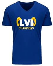 MENS V-NECK  Los Angeles Rams LA Super Bowl LVI Champions Champs Shirt