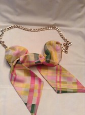 TALBOTS WOMENS CHAIN LINK BELT W/SILK TIE NEVER WORN MUST SEE PHOTOS