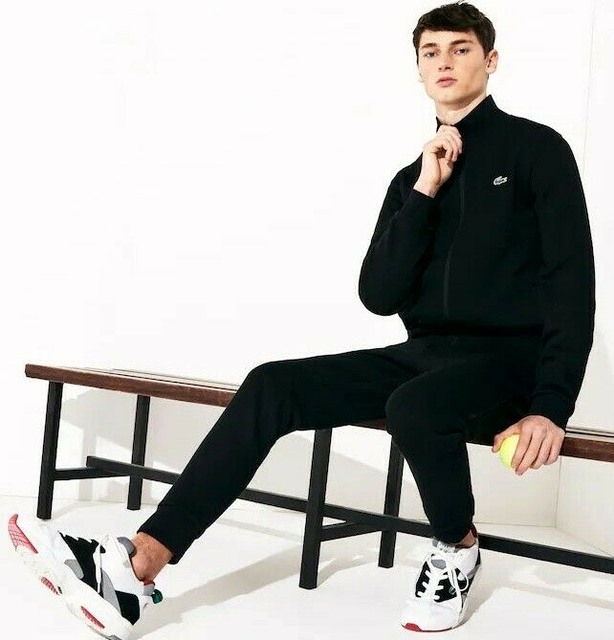Piped Fleece Tracksuit Black WH8646 