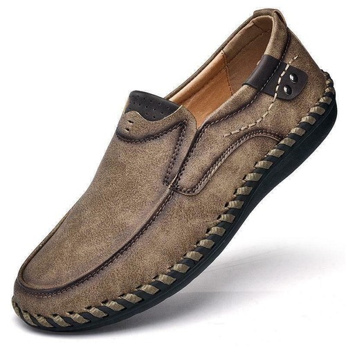 cowhide slip ons