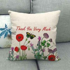 Square Cojines Red Poppy Sofa Throw Pillow Covers Couch Cushion Case Home Decor
