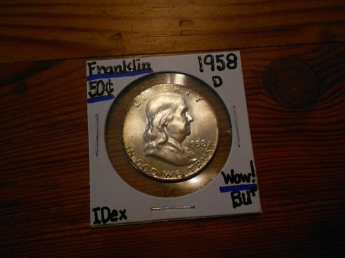 1958D silver Franklin Half Dollar BU+ BLAZER!!! PQ!!! SWEET!!!!!