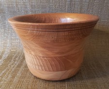 Vintage Artisian Hand Turned Wooden Bowl Maple Or Cherry 8" T 8" Rim Beautiful