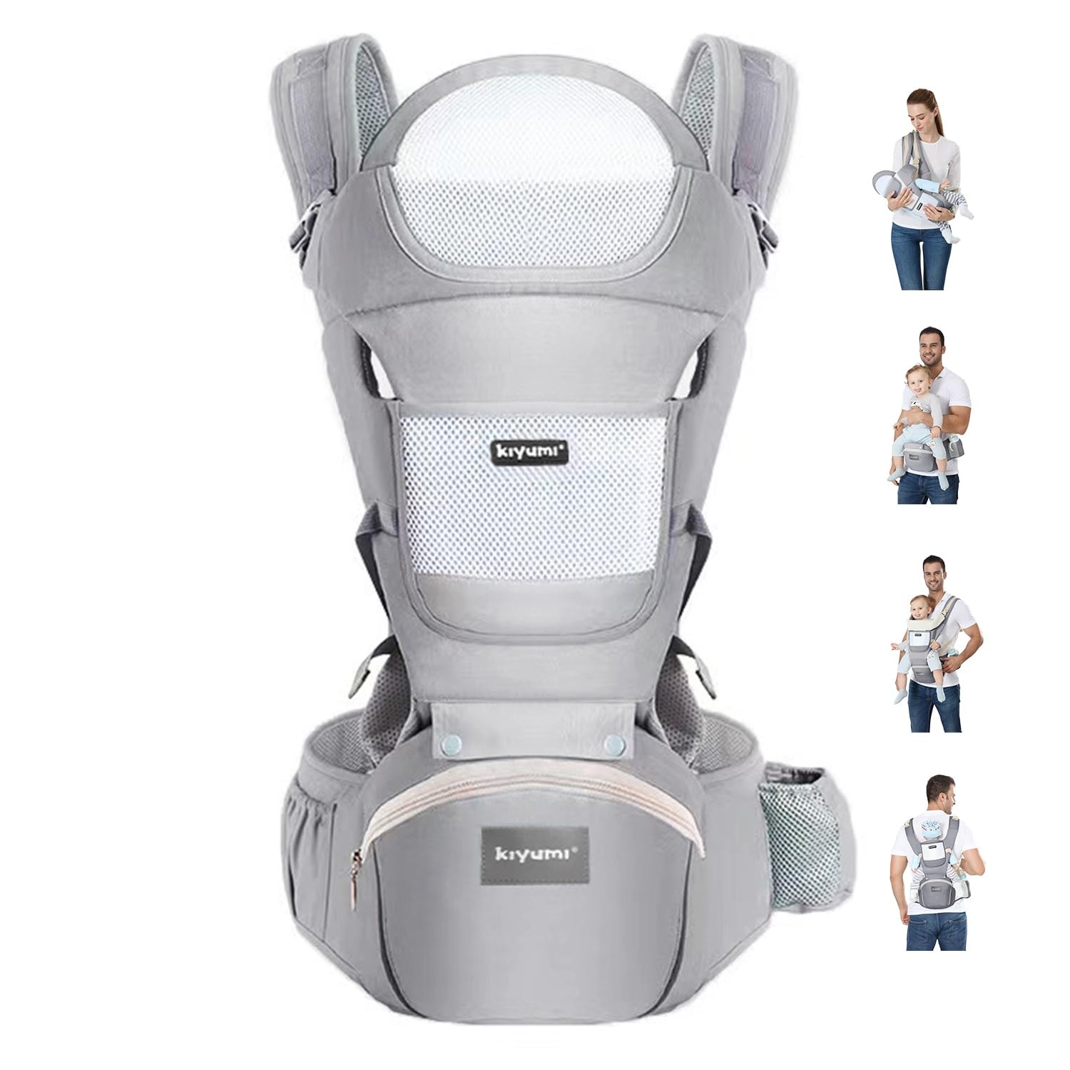 Baby Carrier with Hip Seat, 6- in-1 Baby Carrier Newborn to Toddler, Ergonomi...-image