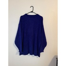 Diane Von Furstenberg Vintage Purple Chenille Knit Oversized Sweater 2X DVF