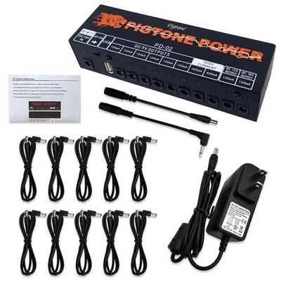 Guitar Effect Pedal Power Supply 10 DC Outputs Suitable for 9V/12V/18V Pedals...