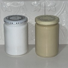 Lote de 2 tapas de frascos de vidrio de leche mermelada James Keiller & Son Dundee años 60-70 de colección