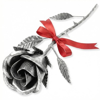 Handmade Black Iron Rose Art 6th Anniversary Wedding Gift Wrought Flower Wall