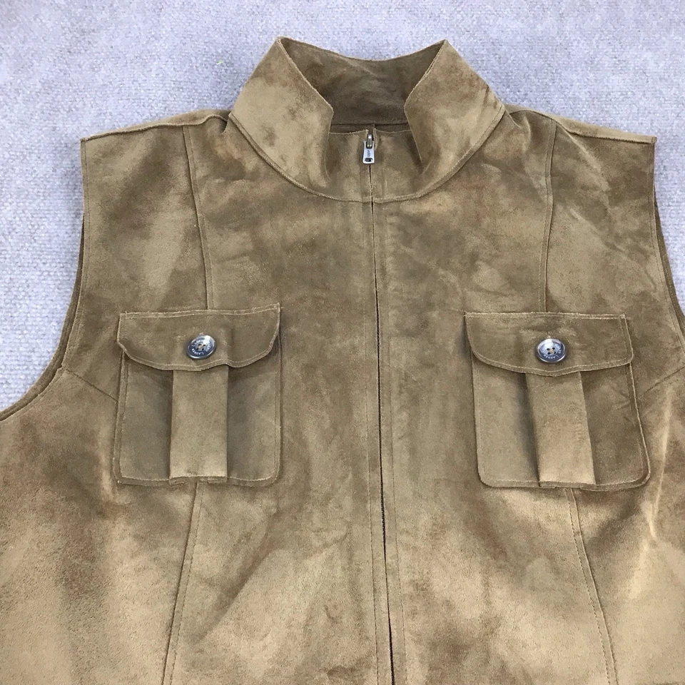 Chaleco Lauren by Ralph Lauren Dry Goods Supply Co. de gamuza sintética con cremallera completa para mujer talla XL Foto 2 de 4