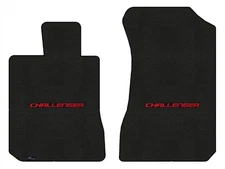 Lloyd Loop Front Mats for '11-16 Challenger w/Block Red on Black Challenger