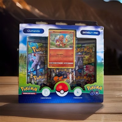 Pokémon GO Pin Box Sammelkartenspiel - Deutsch Glumanda Starter Neu & OVP