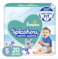 PAMPERS SPLASHERS Diapers, Small 13-24 lb. , 20 Diapers, Lot of 4