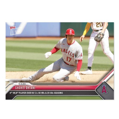 2023 Topps Now Angels Shohei Ohtani 40 HR 20 SB Season Record Card #811